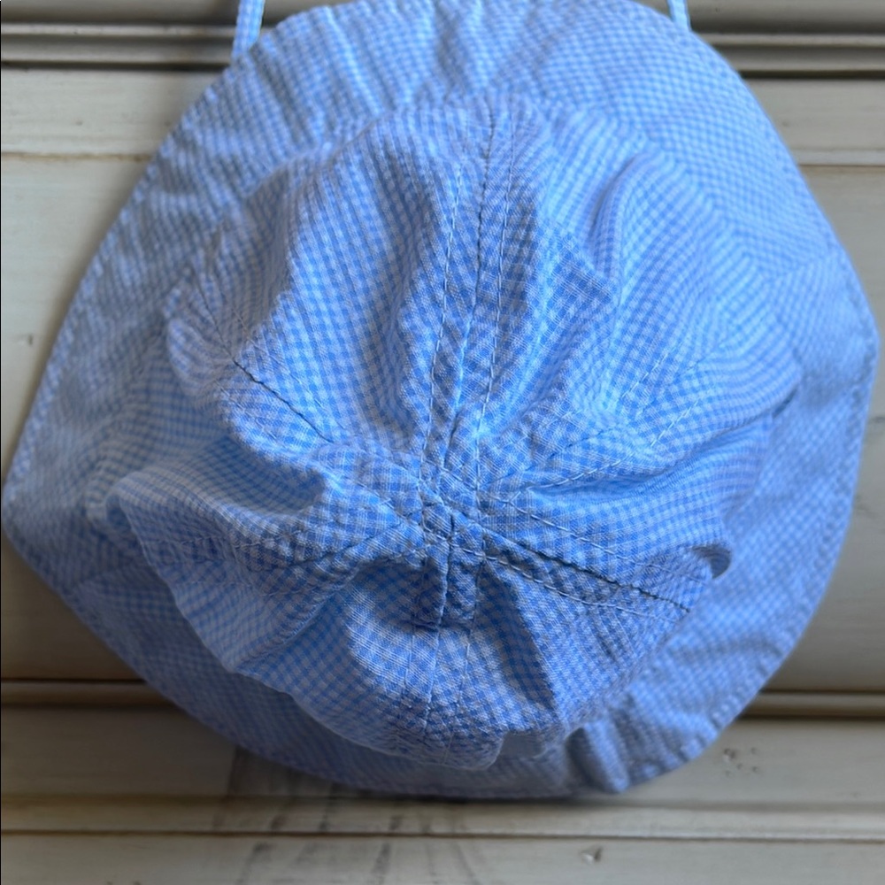 BABY Blue Gingham Wide-Brim Sun Hat - Picture 5 of 7